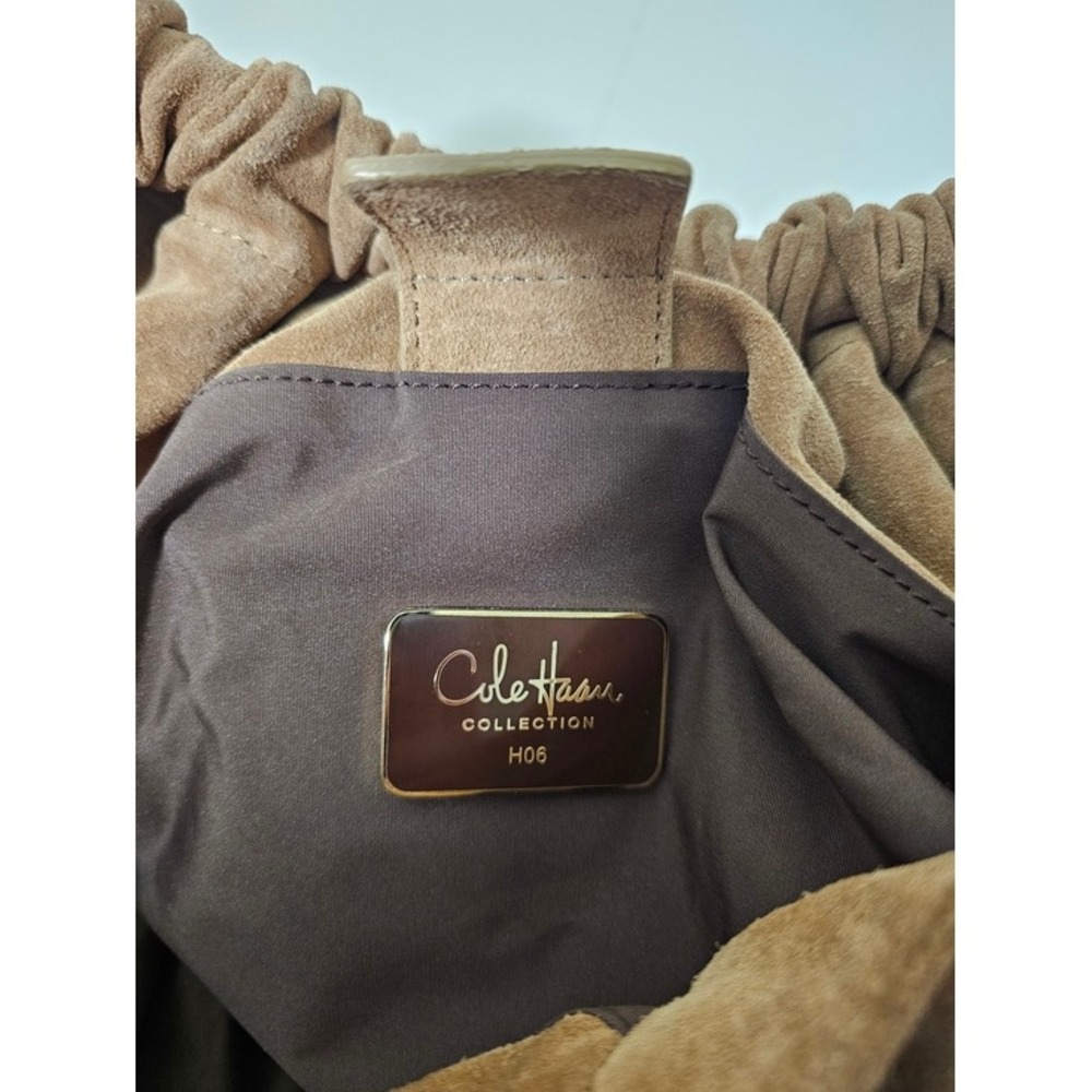 Cole Haan Brown Floral Embossed Suede Hobo Bag - Picture 14 of 14